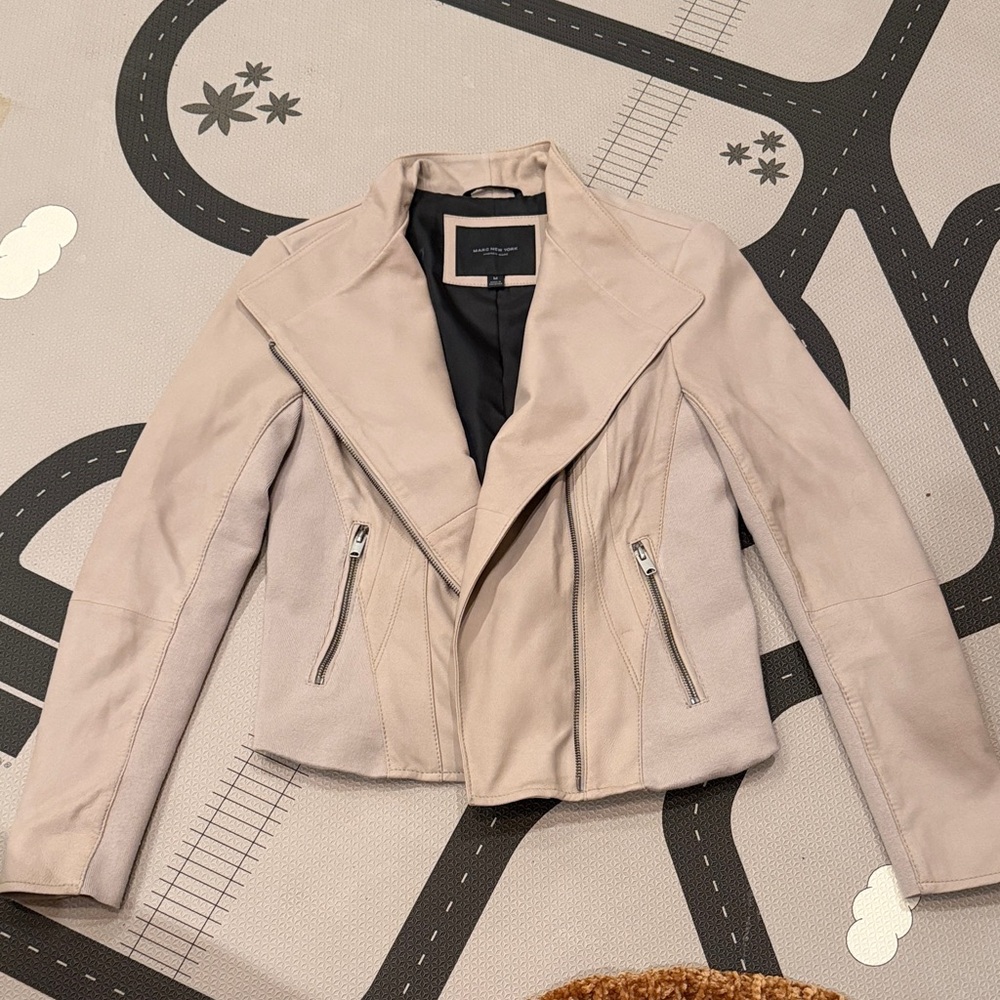 Women's Beige Leather Jacket